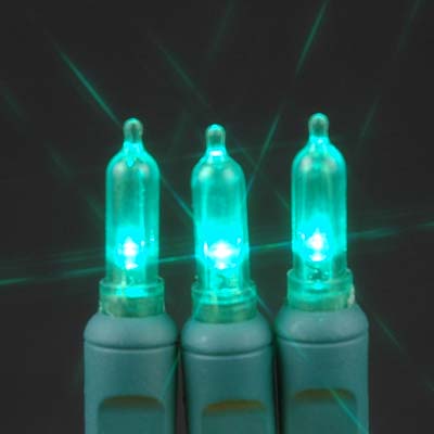 T5 LED Lights - 50 Bulbs | Green Wire - Holiday-Light-Express