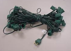 C9 Bulk Wire and Sockets 100 Ft GREEN