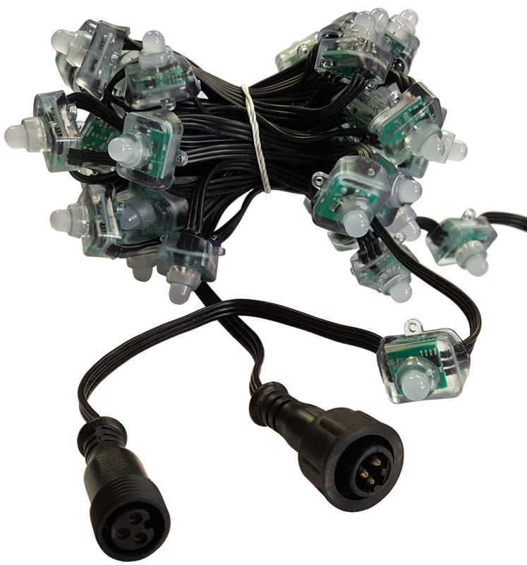 Square 24v Pixel 100 Count 4 inch spacing  with Xconnect BLACK WIRE
